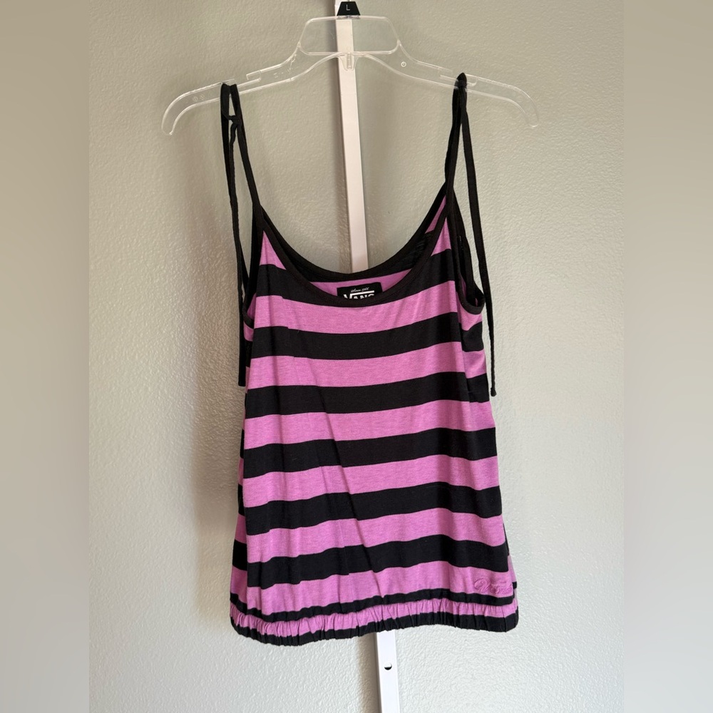 Vans Black and Pink Striped Camisole